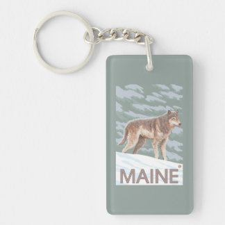 MaineWolf Scene Key Ring