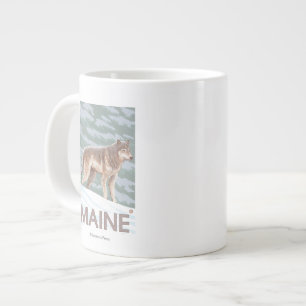MaineWolf Scene Large Coffee Mug