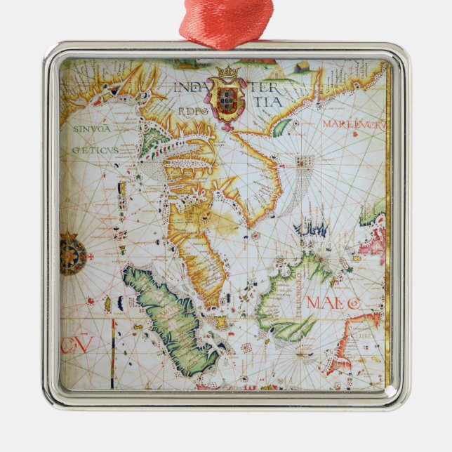 Mainland Southeast Asia, detail from world atlas Metal Tree Decoration (Front)