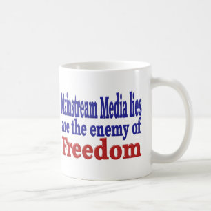 Mainstream Media Lies red blue text Coffee Mug