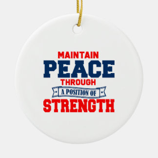 Maintain peace through a position strength cerami ceramic tree decoration