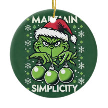 Maintain simplicity ! Grinich Christmas Ornament