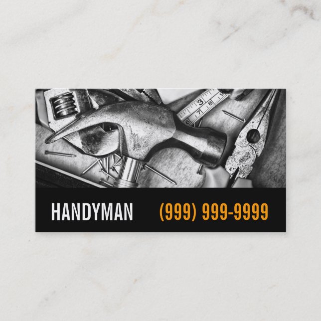 Maintenance, Construction, Handyman Business Card (Front)
