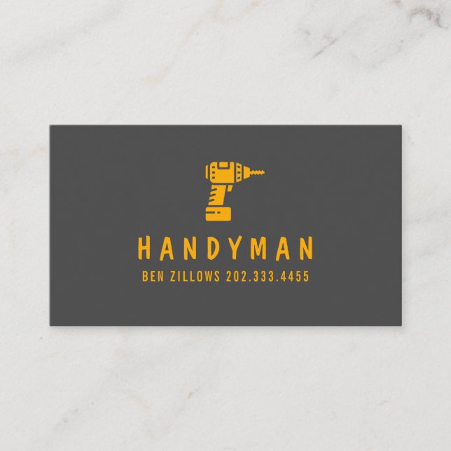 Maintenance, Construction, Handyman Business Card (Front)