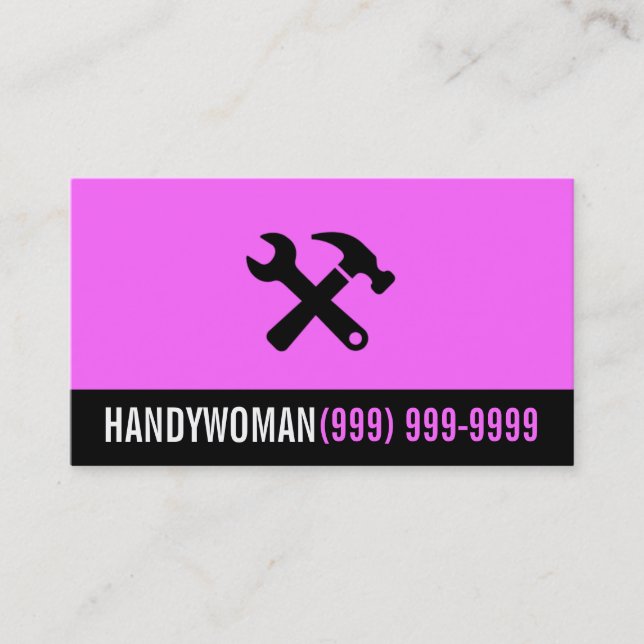 Maintenance, Construction, Handywoma Business Card (Front)
