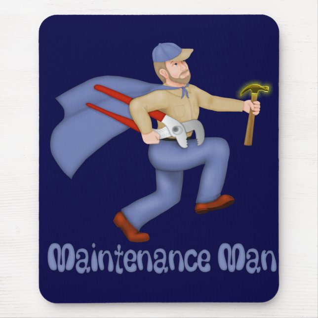 Maintenance Man Mouse Mat (Front)