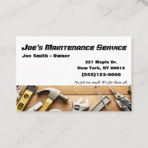 Maintenance Repair Handyman Service Business Card