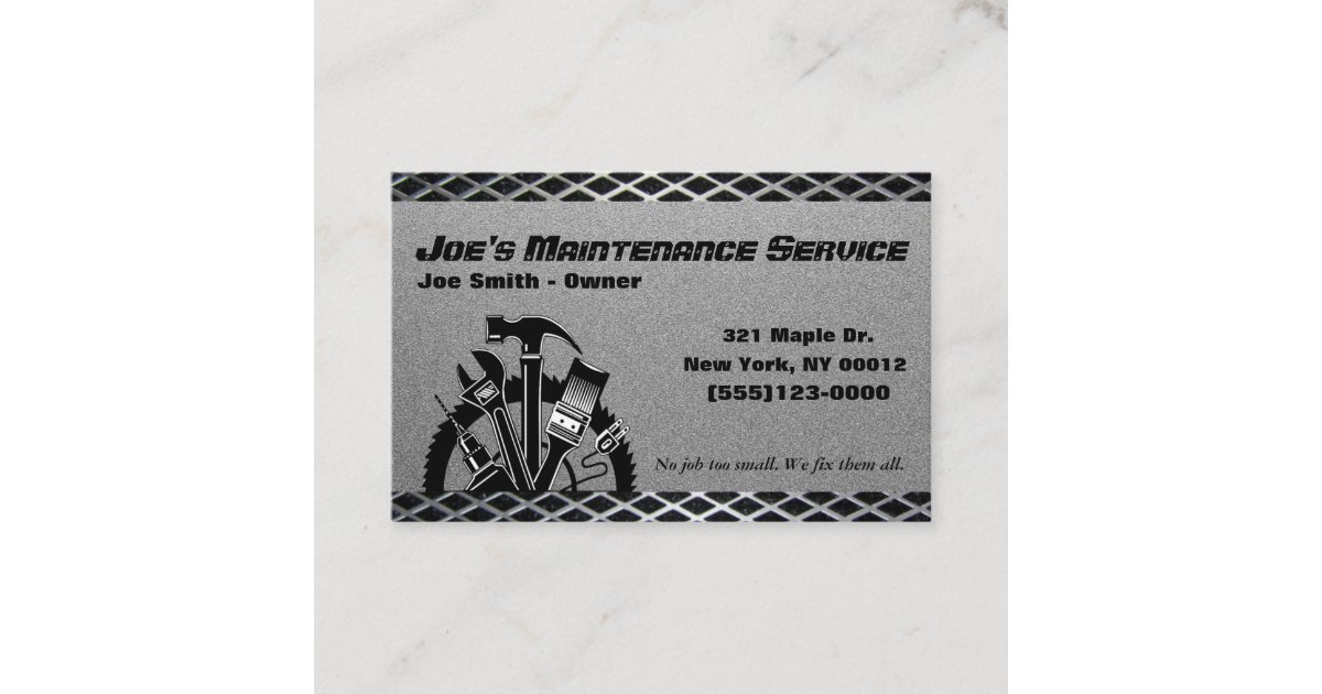 Maintenance Repair Handyman Service Business Card Zazzle