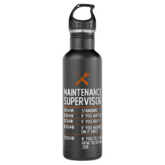 Maintenance Supervisor Hourly Rate Funny Gift 710 Ml Water Bottle