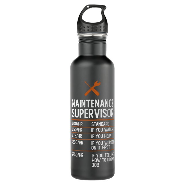 Maintenance Supervisor Hourly Rate Funny Gift  710 Ml Water Bottle (Front)