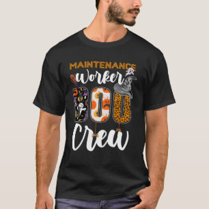 Maintenance Worker Boo Crew Ghost Halloween Match T-Shirt