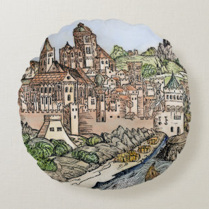Mainz, Germany, 1493 Round Cushion