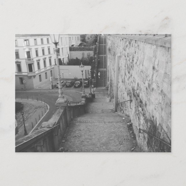 Mainz Germany Black & White Stairs Postcard (Front)