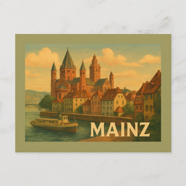 Mainz Germany City Art Postcard (Front)