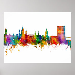 Mainz Germany Skyline Poster