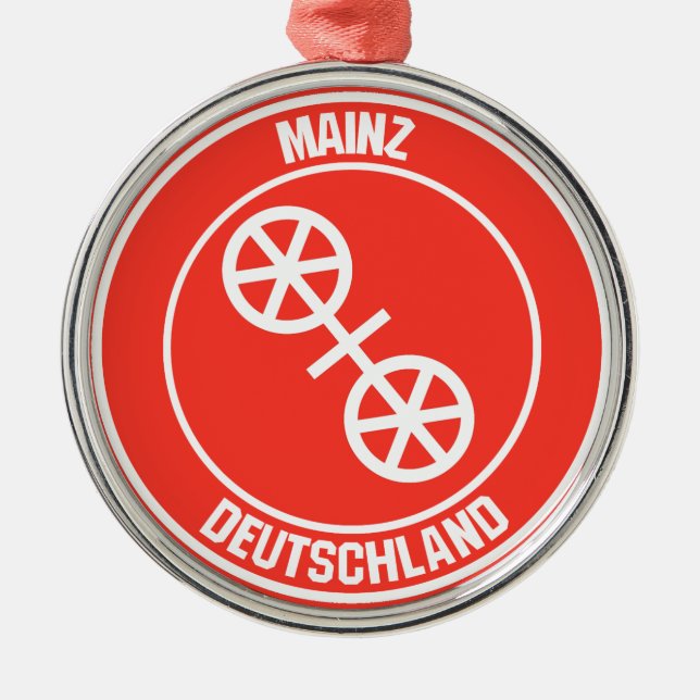 Mainz Round Emblem Metal Tree Decoration (Front)
