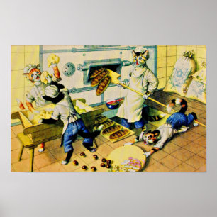 Mainzer chaotic bakery cats poster