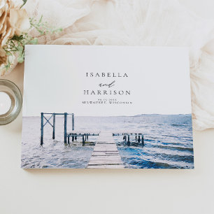 MAIRI Lake Pier Destination Watercolor Wedding Guest Book