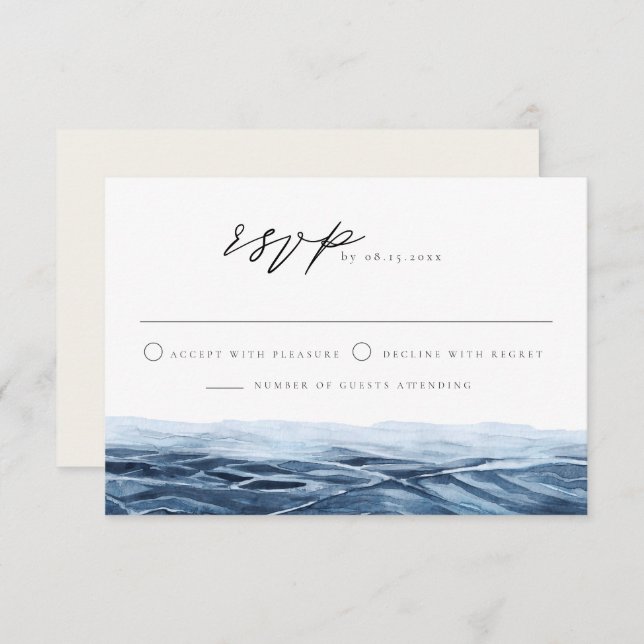 MAIRI Ocean or Lake Destination Wedding RSVP Card (Front/Back)
