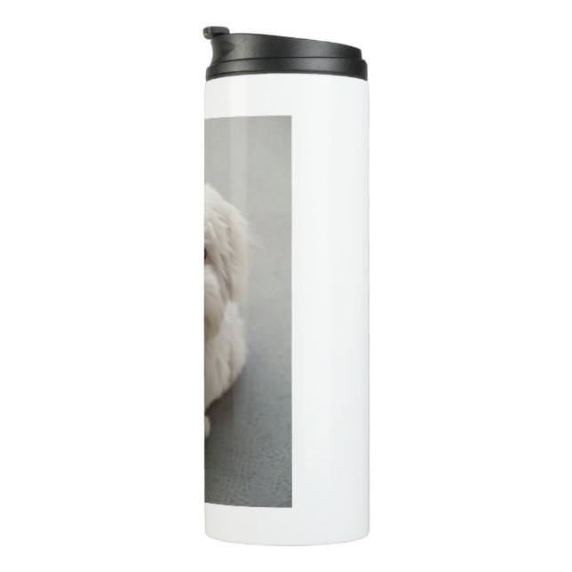 Maisie Coton de Tulear Puppy Thermal Tumbler (Rotated Right)