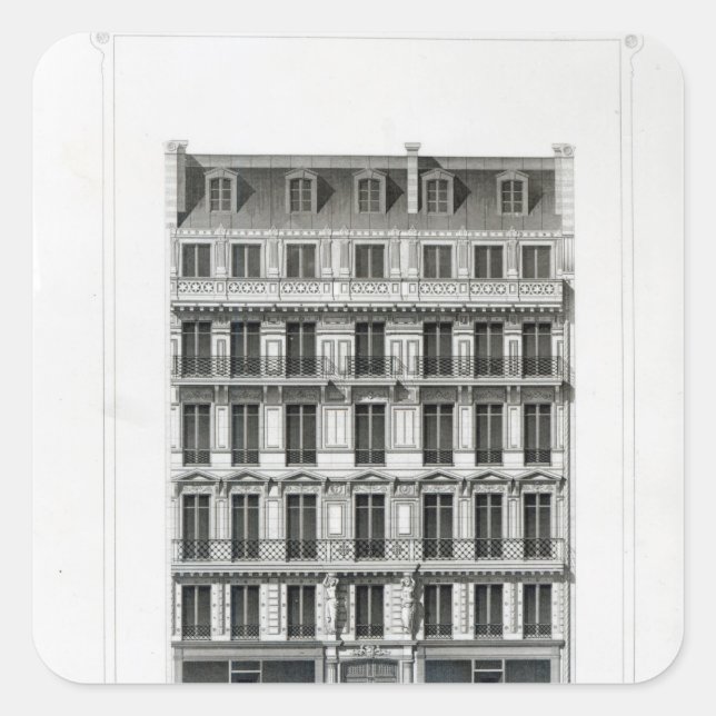 Maison A Loyer, No 3 Rue de la Paix, Paris Square Sticker (Front)