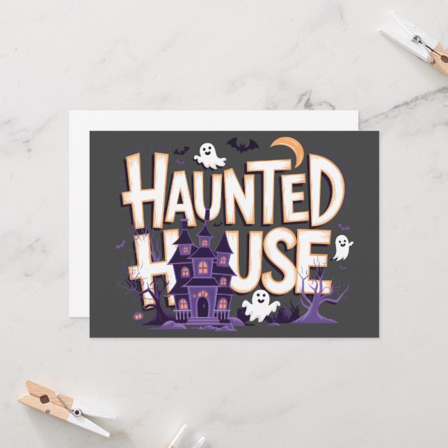 Maison Hantée - La Nuit des Fantômes Invitation (Front/Back In Situ)