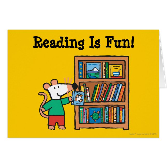 Maisy and a Bookshelf of Books (Front Horizontal)