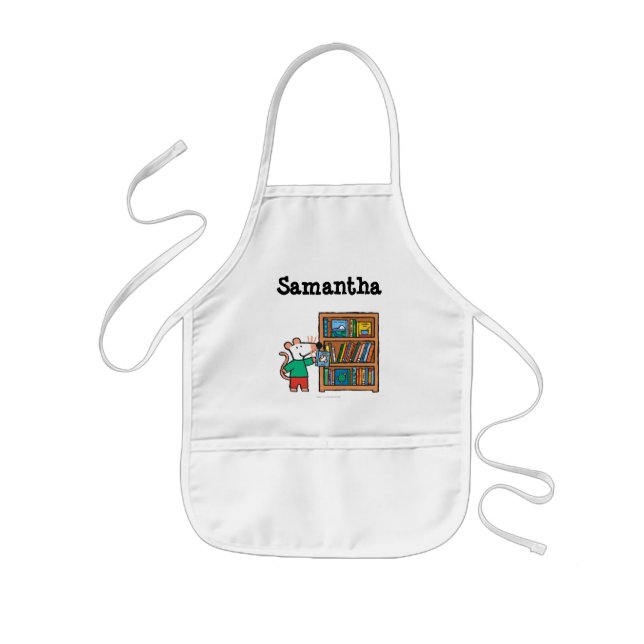 Maisy and a Bookshelf of Books Kids Apron (Front)