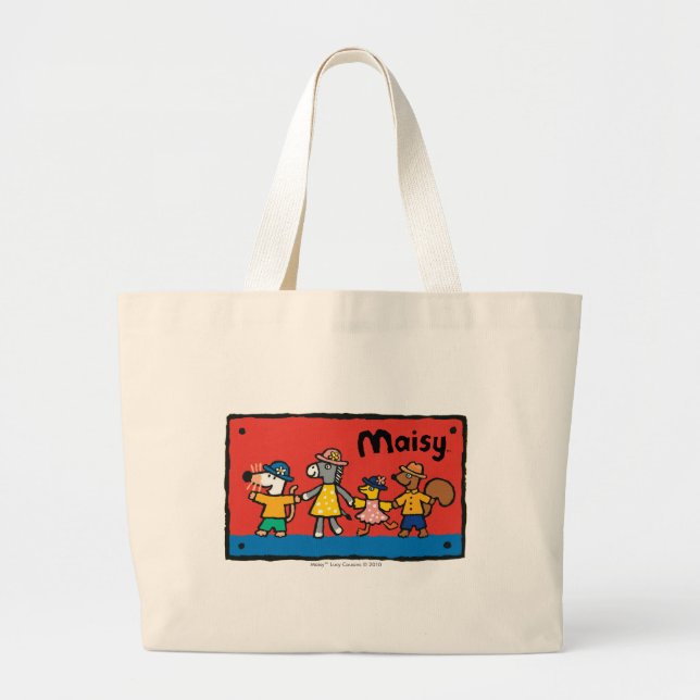 Maisy and Best Friends Hold Hands Large Tote Bag (Front)