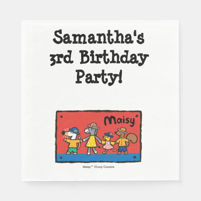 Maisy and Best Friends Hold Hands Napkin (Front)