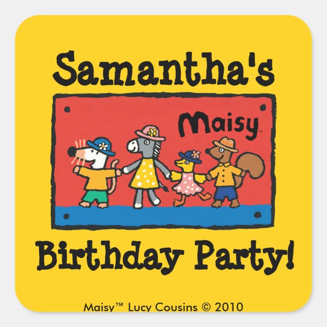 Maisy and Best Friends Hold Hands Square Sticker (Front)