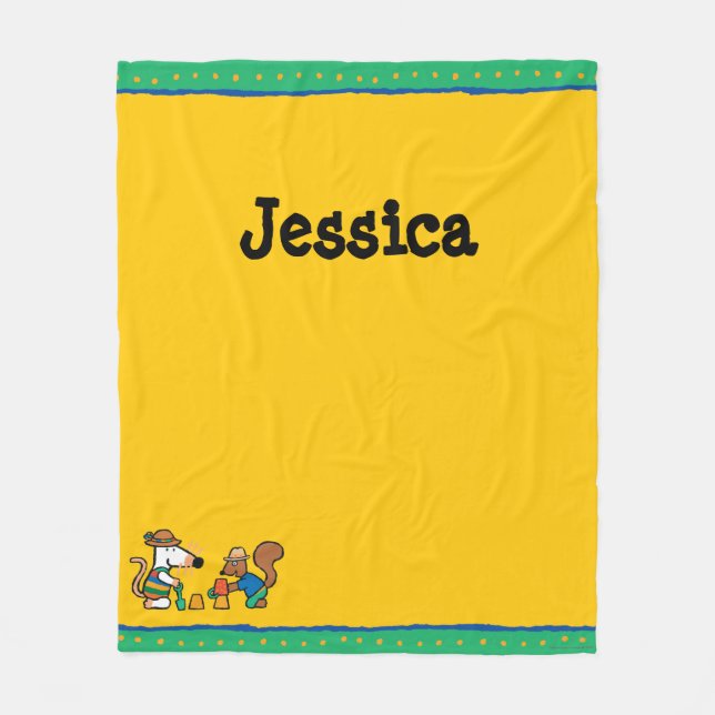 Maisy and Cyril Build a Sand Castle Fleece Blanket (Front)