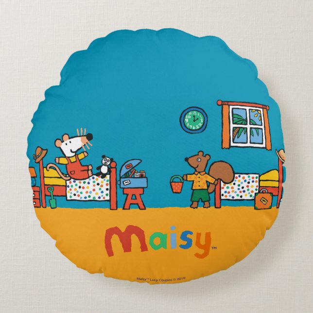 Maisy and Cyril Go on Vacation Scene Round Cushion (Front)
