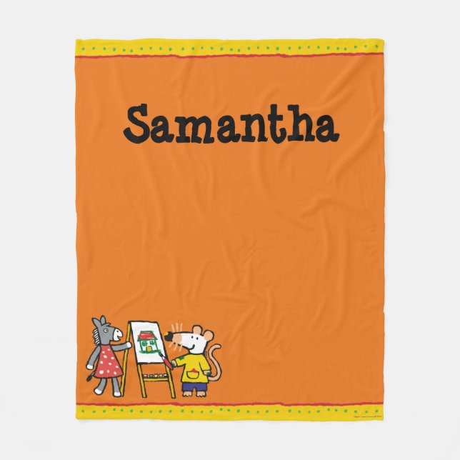 Maisy and Dotty Paint at Preschool Fleece Blanket (Front)