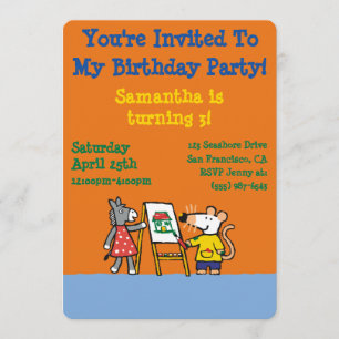 Maisy and Dotty Paint at Preschool Invitation