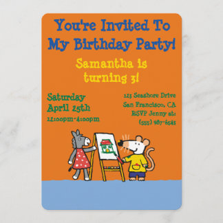 Maisy and Dotty Paint at Preschool Invitation