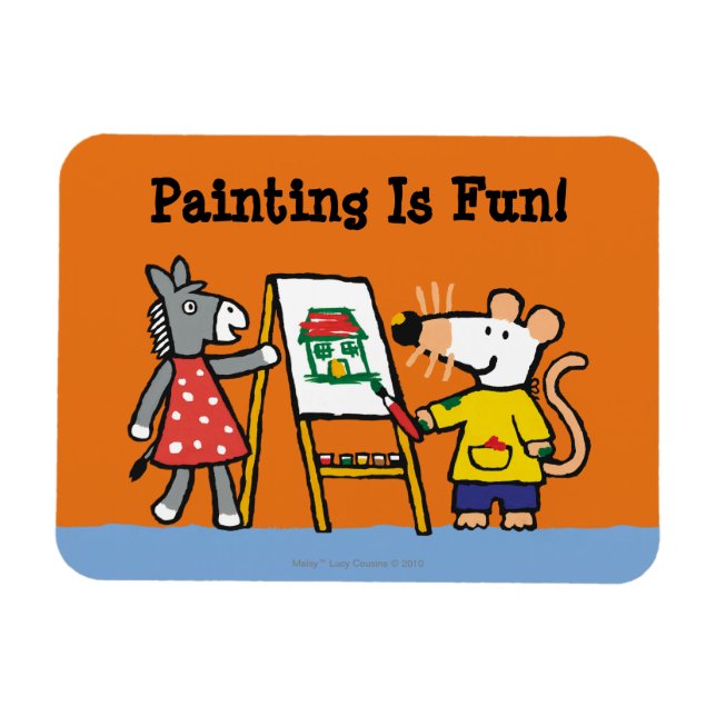Maisy and Dotty Paint at Preschool Magnet (Horizontal)