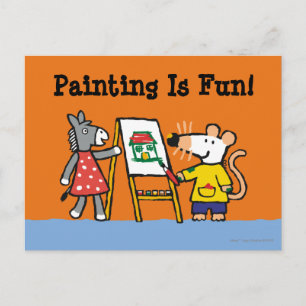 Maisy and Dotty Paint at Preschool Postcard