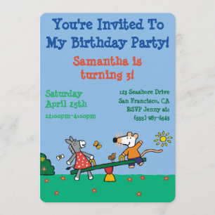 Maisy and Dotty Seesaw at the Playground Invitation