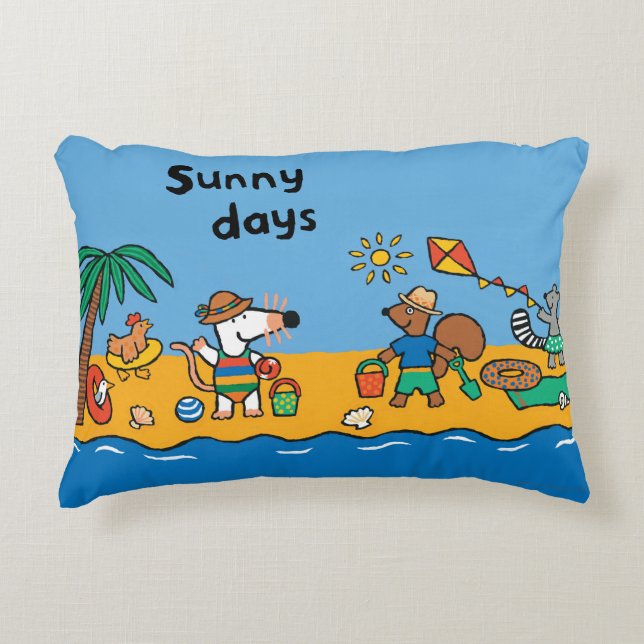 Maisy and Friends at the Beach Decorative Cushion (Front)