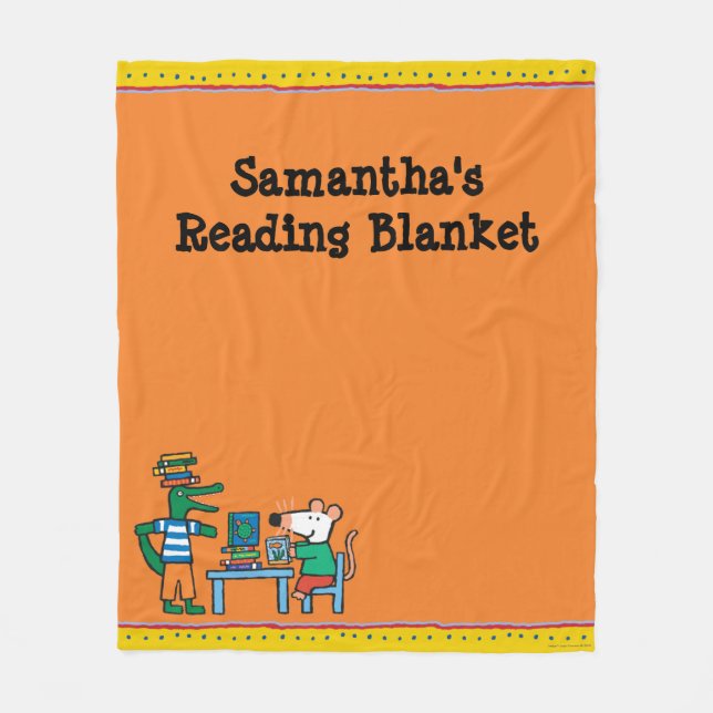 Maisy and Friends Enjoy the Library Fleece Blanket (Front)