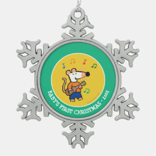 Maisy and Friends Play in the Band Snowflake Pewter Christmas Ornament