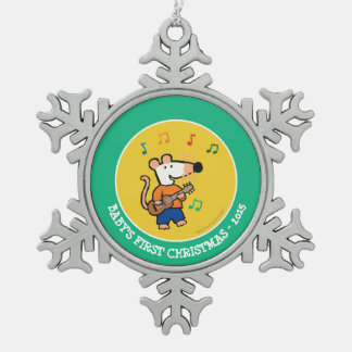 Maisy and Friends Play in the Band Snowflake Pewter Christmas Ornament