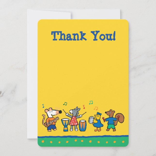 Maisy and Friends Play in the Band Thank You Card (Front)