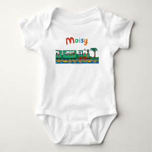 Maisy and Friends Ride on Green Train Baby Bodysuit
