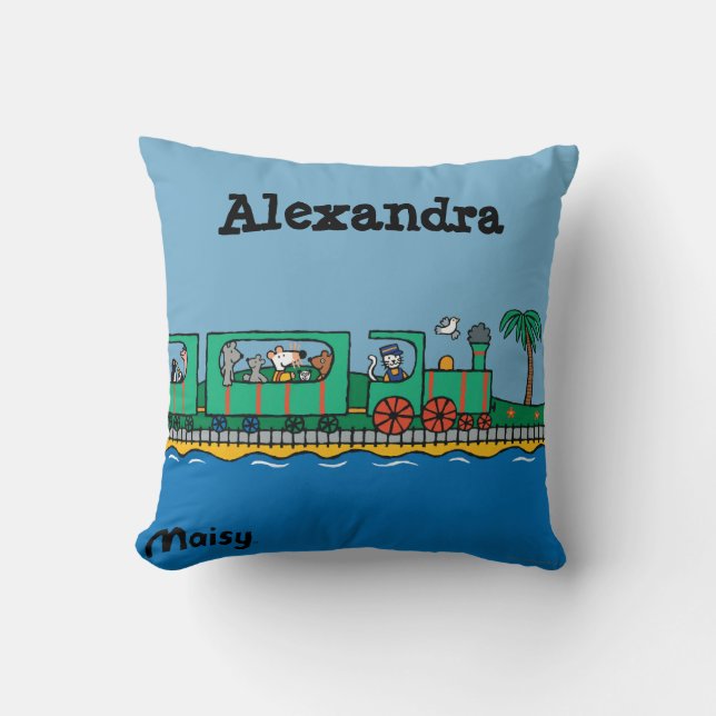 Maisy and Friends Ride on Green Train Cushion (Front)