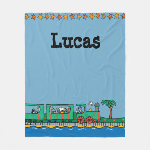 Maisy and Friends Ride on Green Train Fleece Blanket