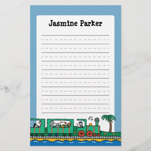 Maisy and Friends Ride on Green Train Stationery (Front)