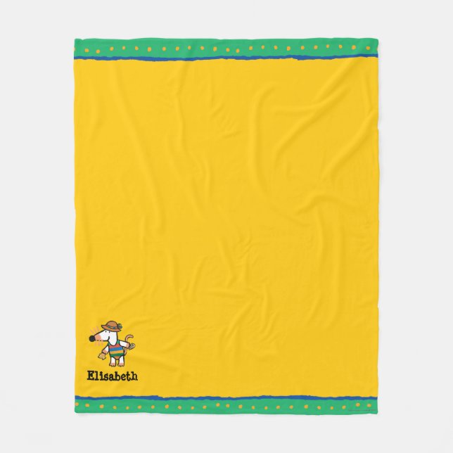 Maisy Collecting Shells At The Beach Fleece Blanket (Front)