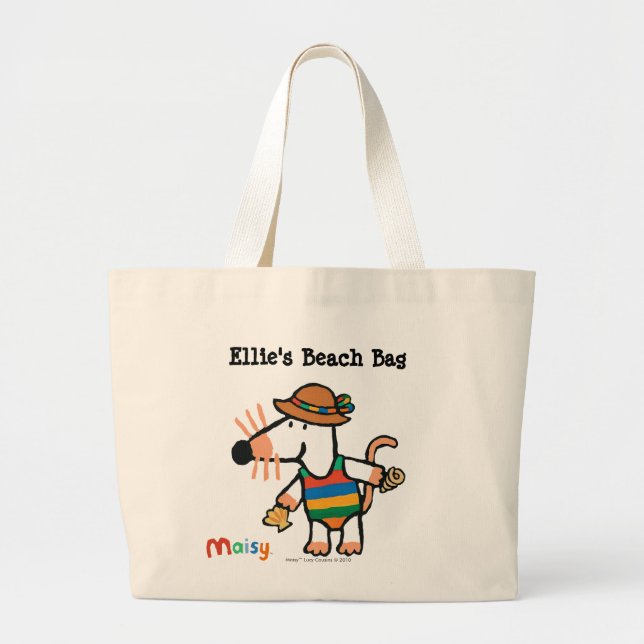 Maisy Collecting Shells At The Beach Large Tote Bag (Front)
